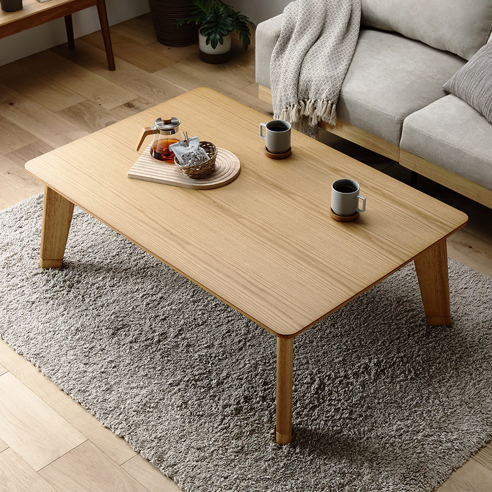 継脚式 超薄型ヒーター 天然木突板 こたつテーブル 80×120cm(長方形) ウォルナットブラウン - Image 23