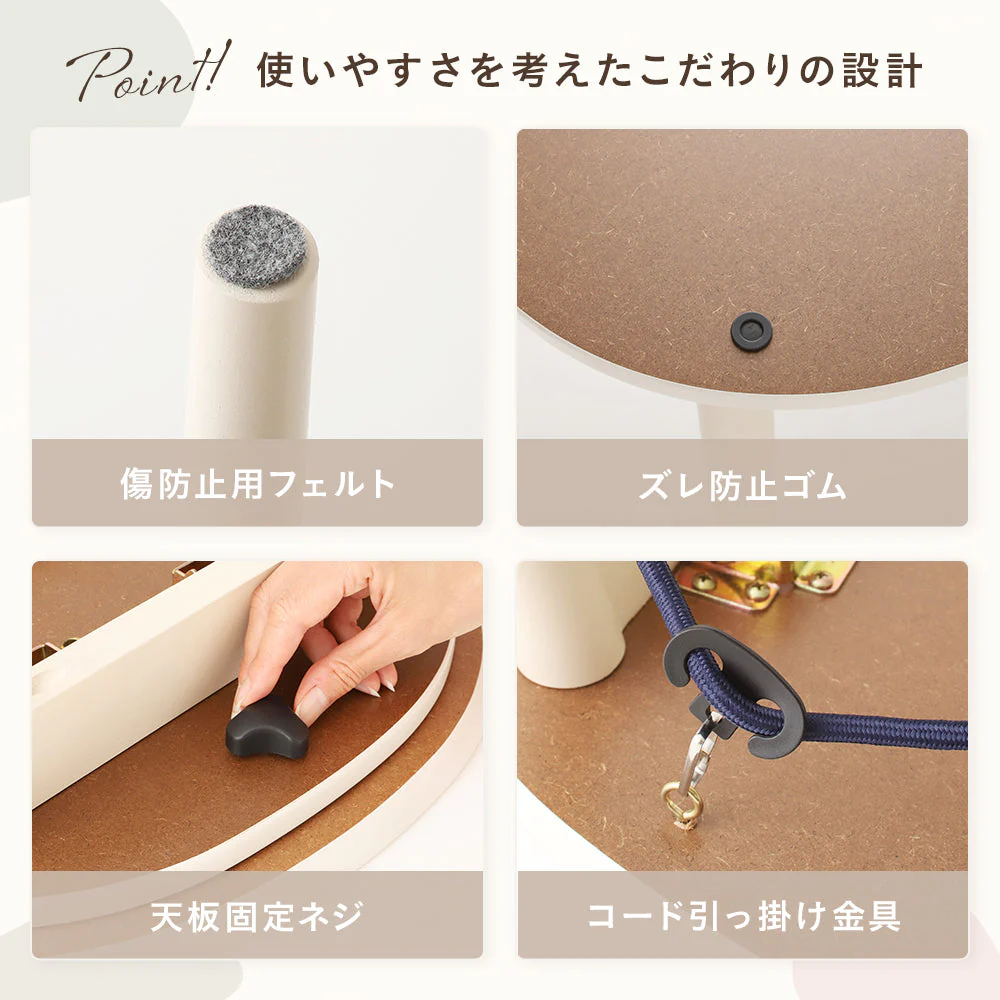 オーバル型 折りたたみ式 こたつ2点セット(こたつテーブル+掛け布団） ウォルナットブラウン×ブラウン - Image 8