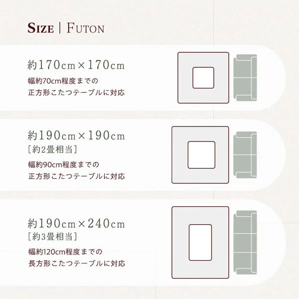 折りたたみ式 こたつ 2点セット (テーブル+掛け布団) 長方形(約105×75cm) グレージュ/ウォールナット・アイボリー - Image 22