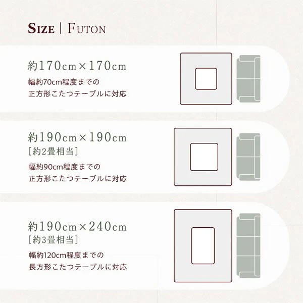 折りたたみ式 こたつ 2点セット (テーブル+掛け布団) 正方形(約75×75cm) グレージュ/ウォールナット・ホワイト - Image 22