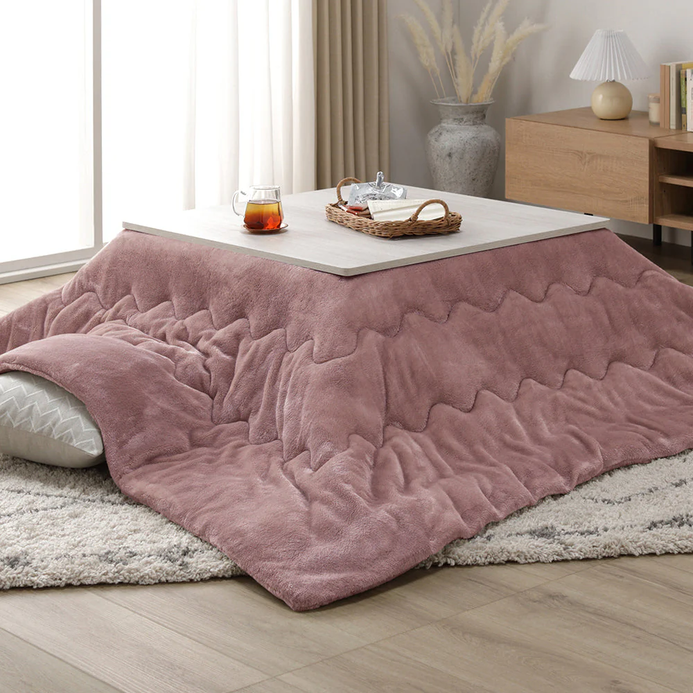 折りたたみ式 こたつ 2点セット (テーブル+掛け布団) 正方形(約75×75cm) グレージュ/ウォールナット・グレー - Image 31