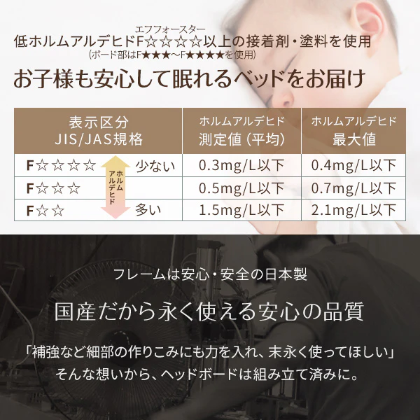 日本製照明付きフロアベッド 『Tonarine トナリネ』 ブラック - Image 5