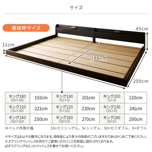 日本製照明付きフロアベッド 『Tonarine トナリネ』 ホワイト - Image 6