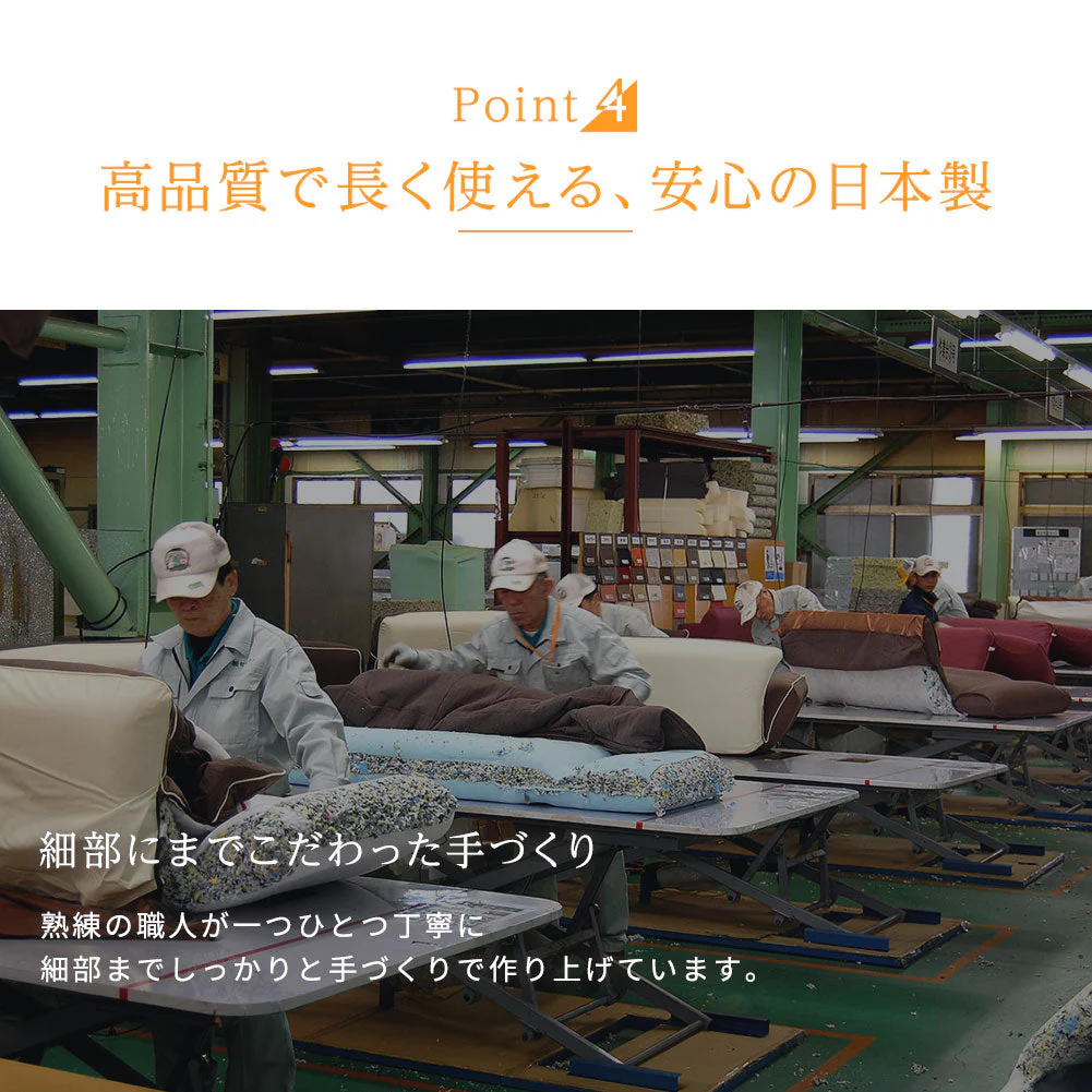 日本製 フロアコーナーソファー タスク生地 グリーン - Image 7