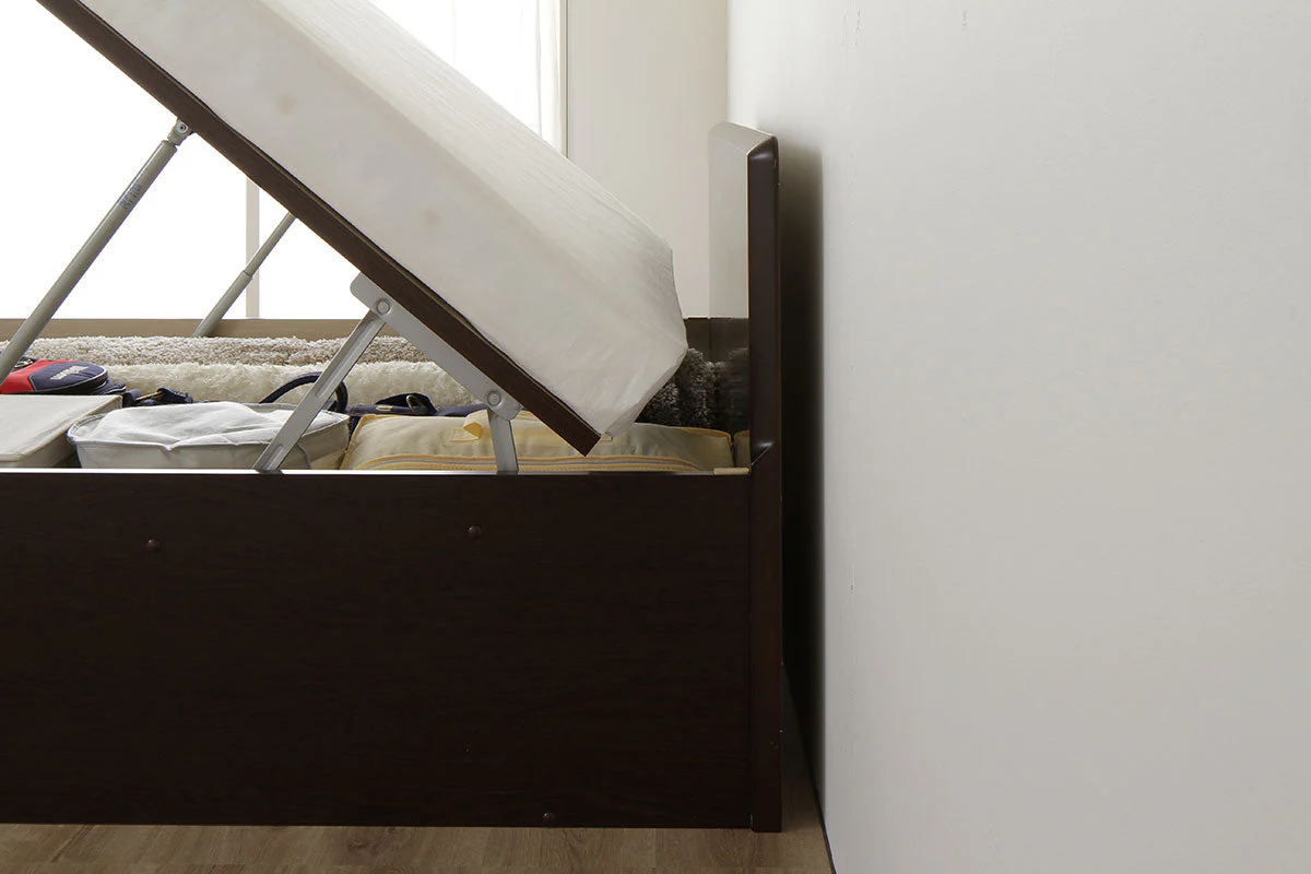 【組立設置サービス付き】日本製 ガス圧跳ね上げベッド（フラットヘッド・縦開き）通常丈：ナチュラル - Image 18