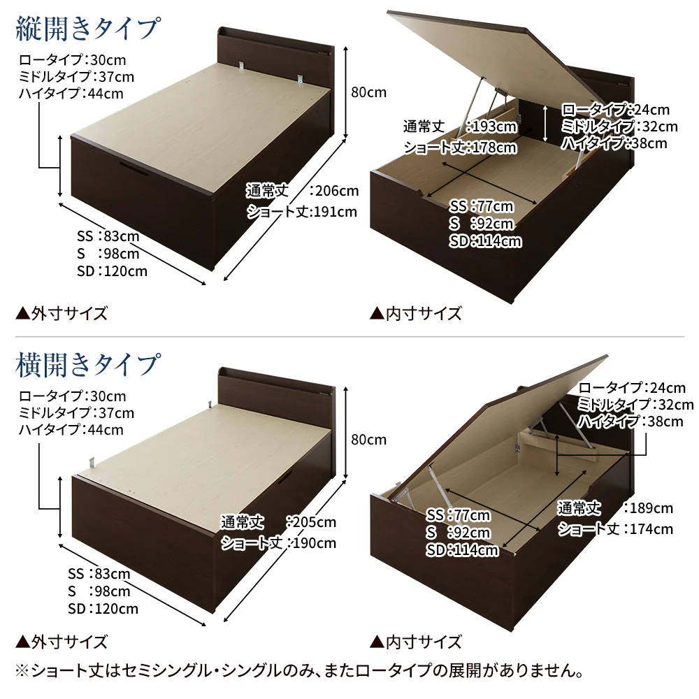 【組立設置サービス付き】日本製 ガス圧跳ね上げベッド（棚付き・横開き） ダークブラウン - Image 6