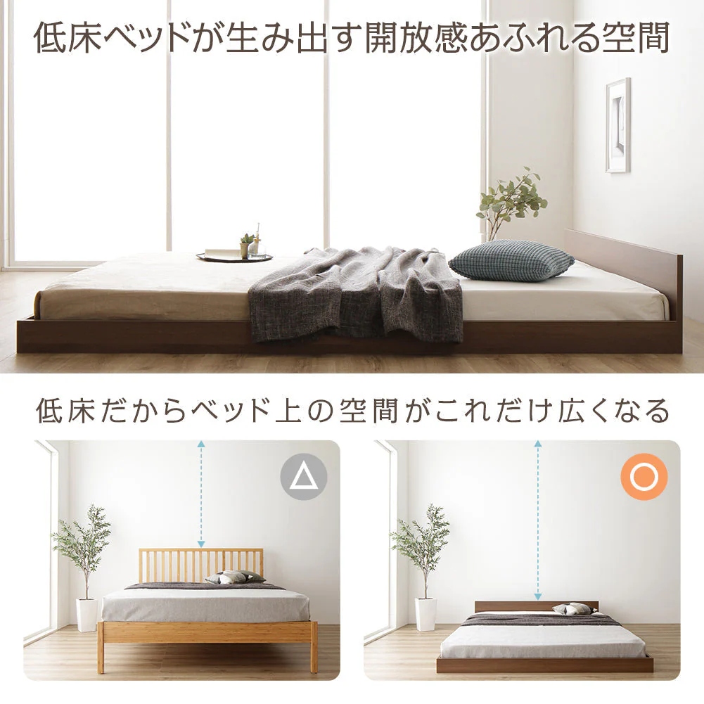 一枚板ヘッドボード フロアベッド ナチュラル - Image 2
