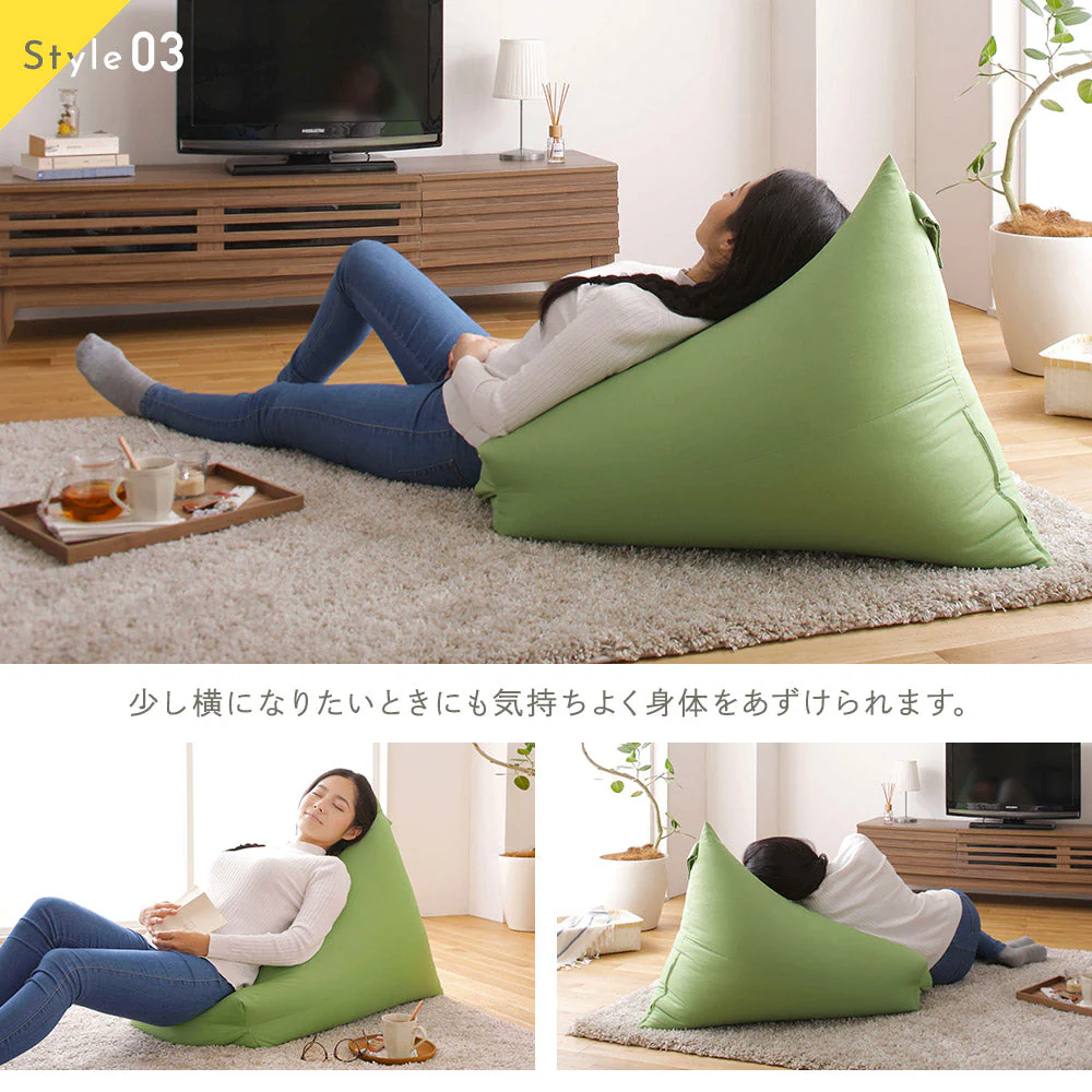 ビーズクッション 取っ手付きタイプ（ファブリック） レッド - Image 5