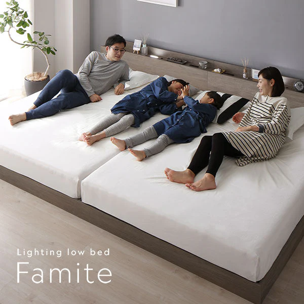 LED照明＆棚付き 連結ローベッド 『Famite ファミーテ』 ブラック - Image 10