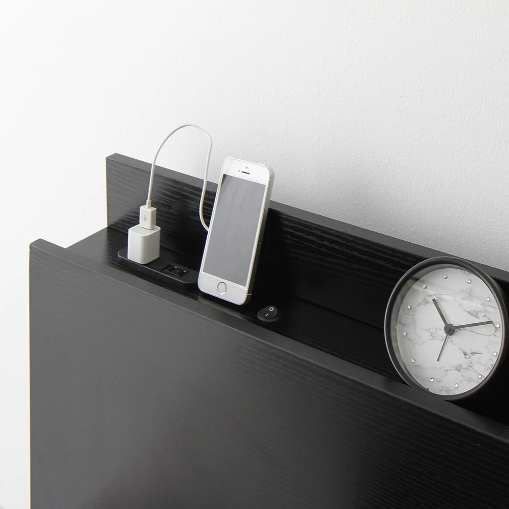 LED照明＆棚付き 連結ローベッド 『Famite ファミーテ』 ブラック - Image 59