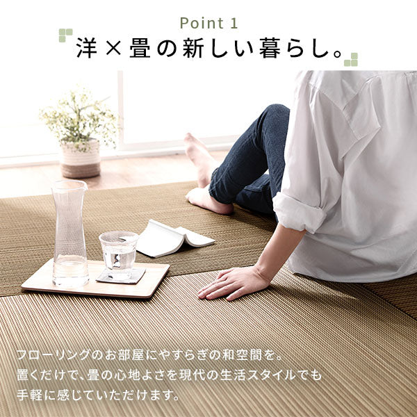 い草100％ ユニット畳 置き畳【単色】【9枚セット】ブルー - Image 4