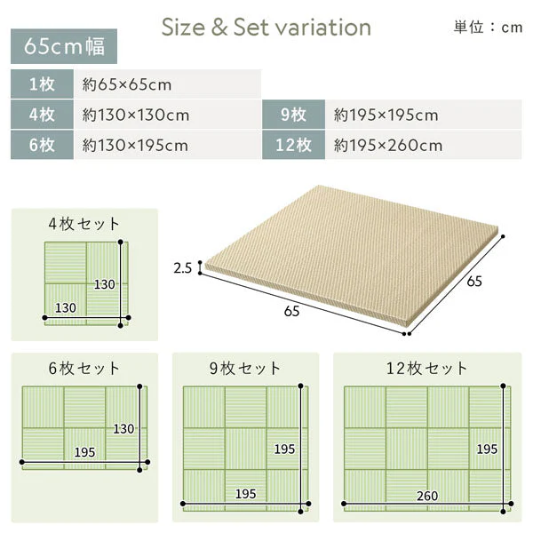 水拭き可 軽量 い草風 置き畳 ユニット畳 82cm幅 【単色】【9枚セット】グレー - Image 21