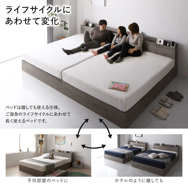引き出し収納付きベッド 『Serest セレスト』 2台セット ホワイト - Image 14
