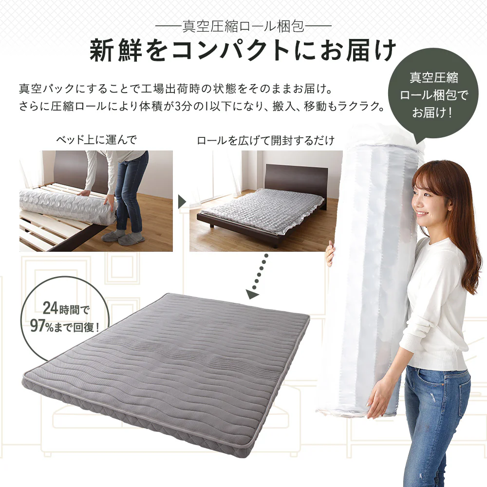 折り目のない三つ折りポケットコイルマットレス - Image 11