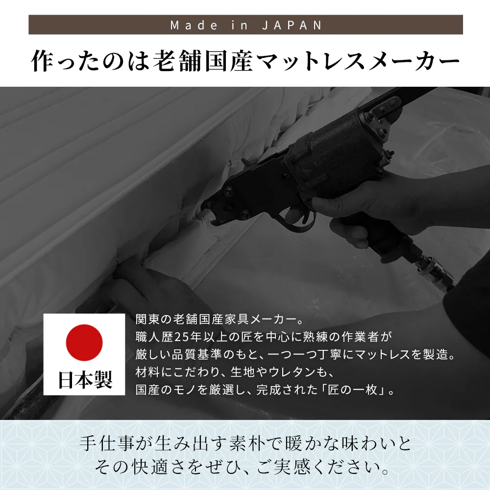 抗菌・防臭 国産薄型3つ折りポケットコイルマットレス - Image 3