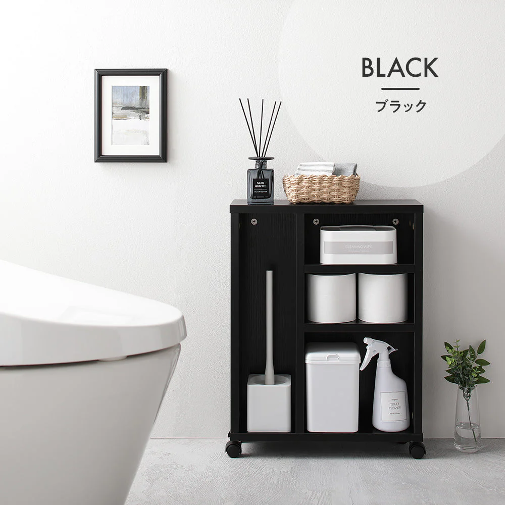 トイレ収納ラック ブラック - Image 5