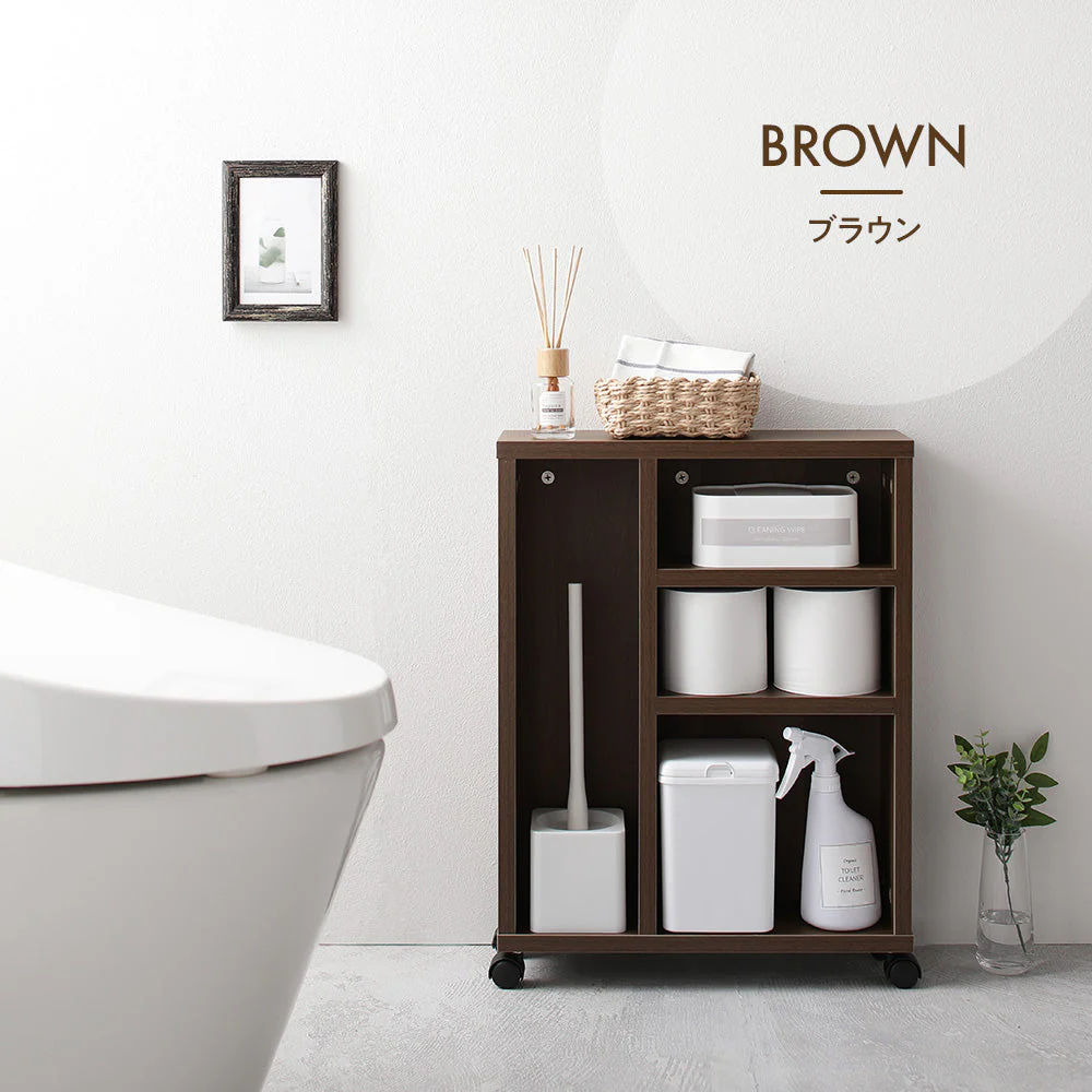 トイレ収納ラック ブラウン - Image 3