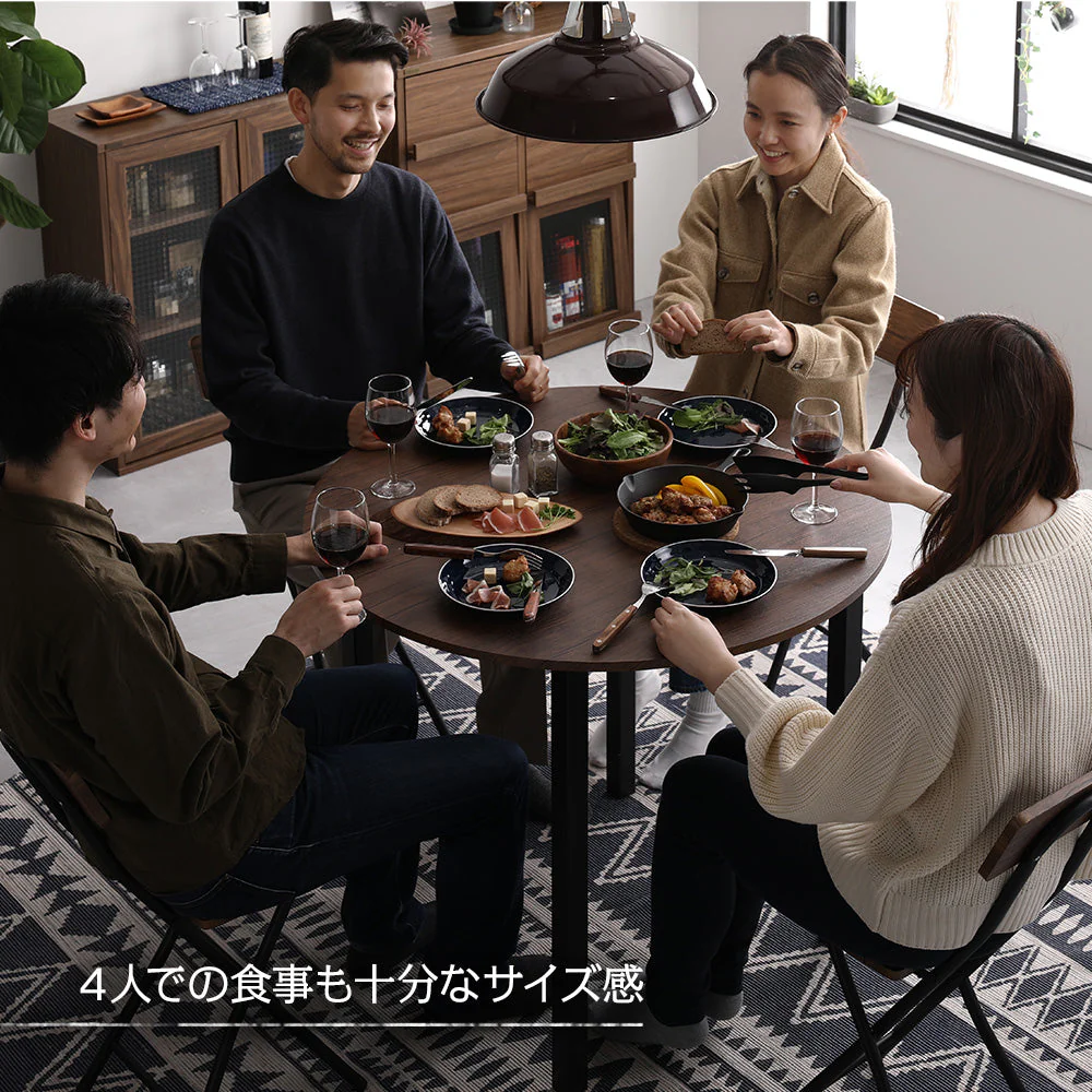 円形 ダイニングテーブル グレージュ×ブラック - Image 14