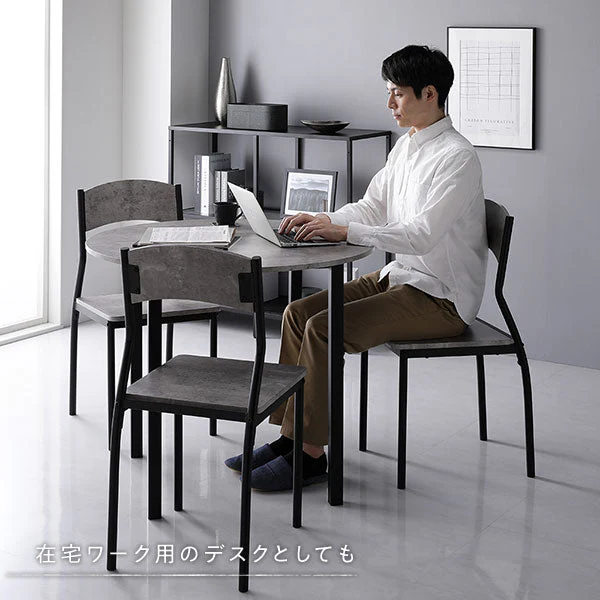 円形 ダイニングテーブル ストーン×ブラック - Image 18