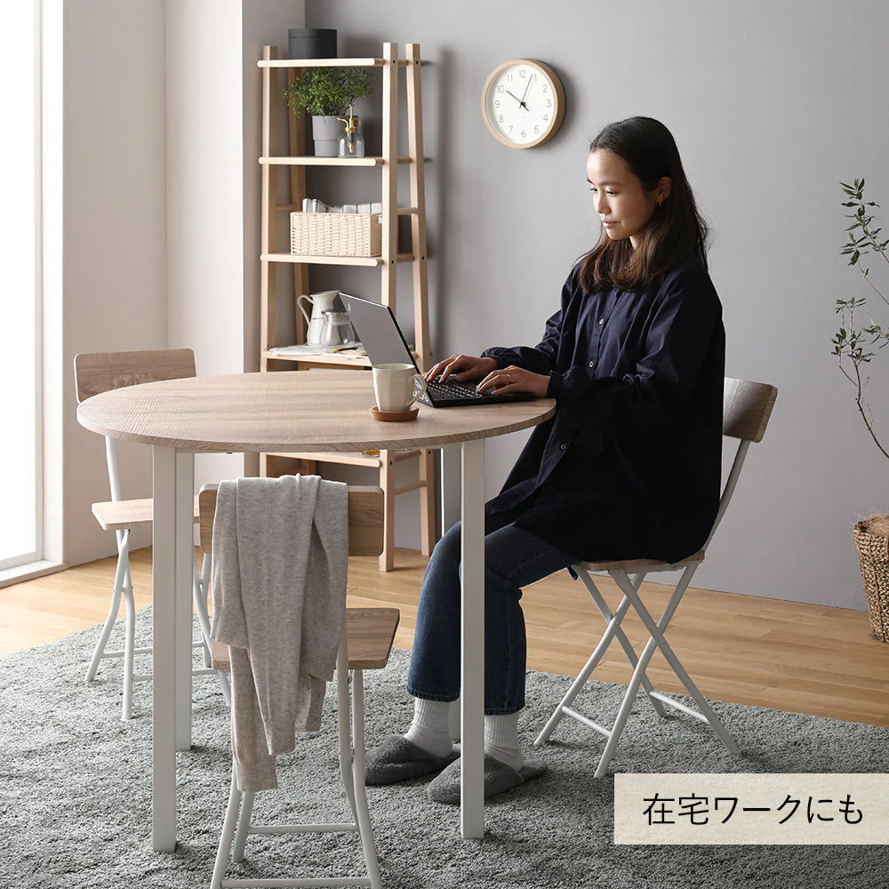 円形 ダイニングテーブル ナチュラル×ホワイト - Image 18