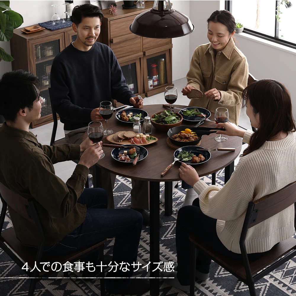 円形ダイニングセット（テーブル＋シンプルデザインチェア）ナチュラル×ホワイト - Image 20