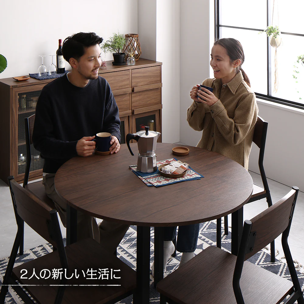 円形ダイニングセット（テーブル＋シンプルデザインチェア）ナチュラル×ホワイト - Image 22