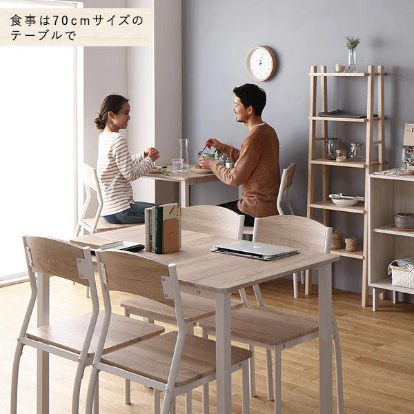 6人掛けダイニングセット(テーブル+シンプルデザインチェア)ナチュラル×ホワイト - Image 17