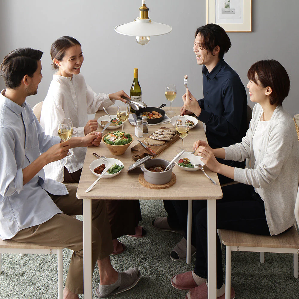 4人掛けダイニングセット（テーブル＋シンプルデザインチェア）ブラウン×ブラック - Image 17