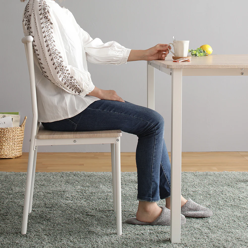 4人掛けダイニングセット（テーブル＋パイプデザインチェア）ストーン×ブラック - Image 31