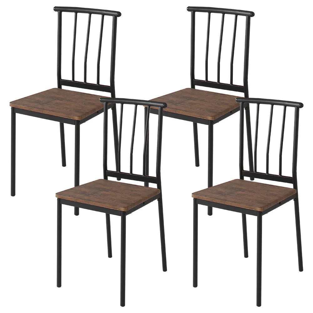 4人掛けダイニングセット（テーブル＋パイプデザインチェア）ブラウン×ブラック - Image 34