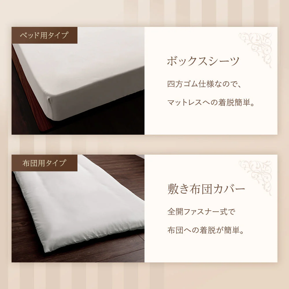 ホテルタイプ シーツセット 布団用 ネイビー - Image 7
