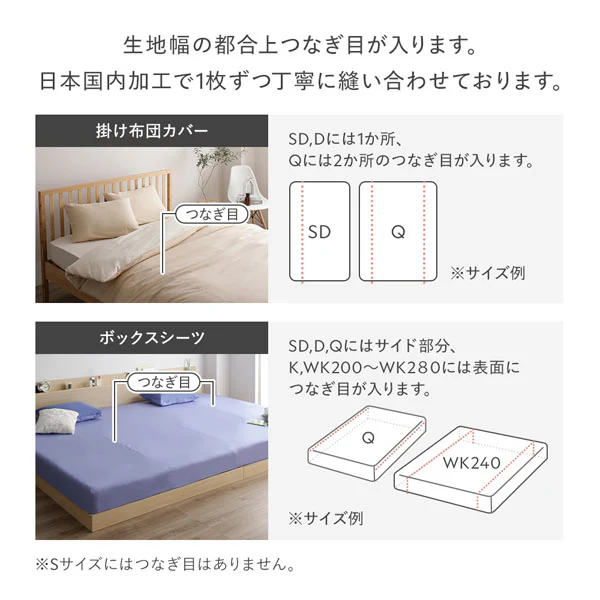 綿100% 天然シルク成分配合 国産寝具 掛け布団カバー 単品 ネイビー×ブルー - Image 18