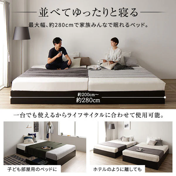 ヘッドレス引き出し収納ベッド 2台セット ホワイト - Image 3