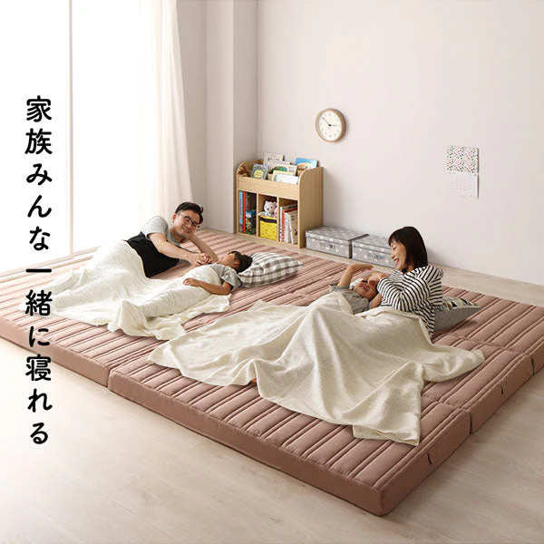 ファミリータイプ マットレス 3つ折り ワイドキング 8cm厚 ピンクベージュ - Image 11