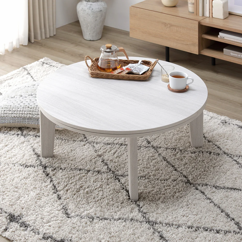 リバーシブル天板 楕円形 こたつ テーブル（楕円105×75cm） 単品 ブラウン/ホワイトウォッシュ - Image 19