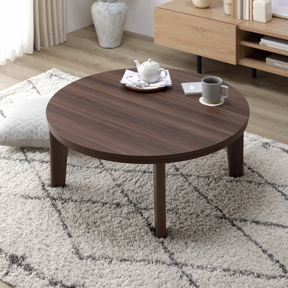 リバーシブル天板 楕円形 こたつ テーブル（楕円105×75cm） 単品 ブラウン/ホワイトウォッシュ - Image 18