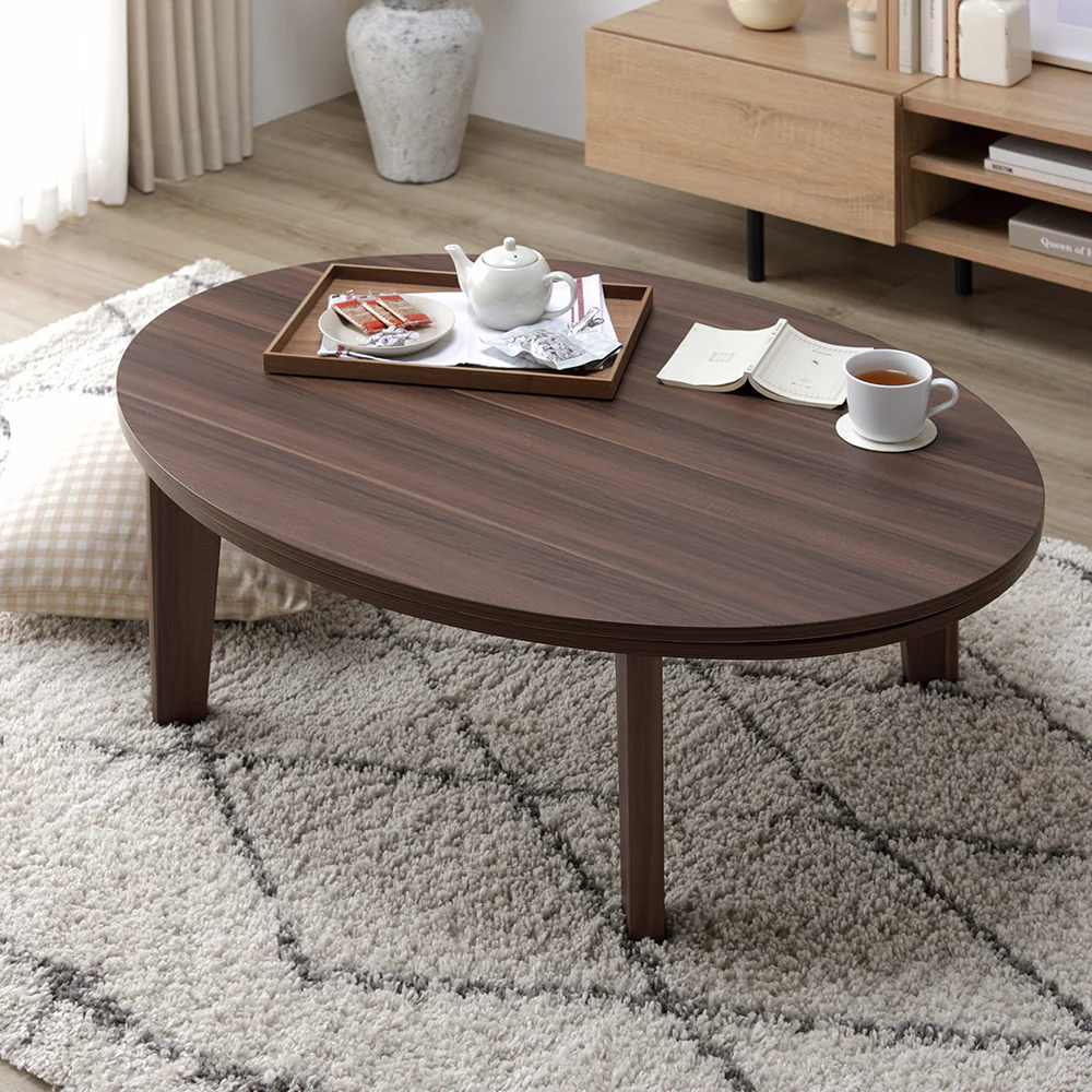 リバーシブル天板 円形 こたつ テーブル（円80cm) 単品 ホワイトウォッシュ/ナチュラル - Image 19