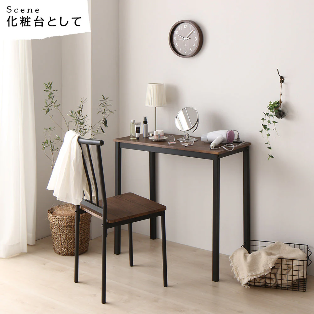 コンセント付き デスクチェアセット [幅80cm] ブラウン×ブラック - Image 12