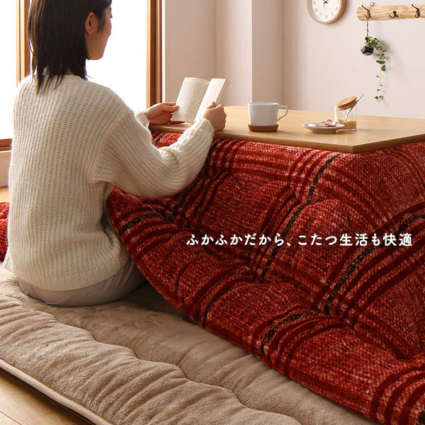 極厚フランネル こたつ敷き布団ラグ 約190×190cm ブラウン - Image 12