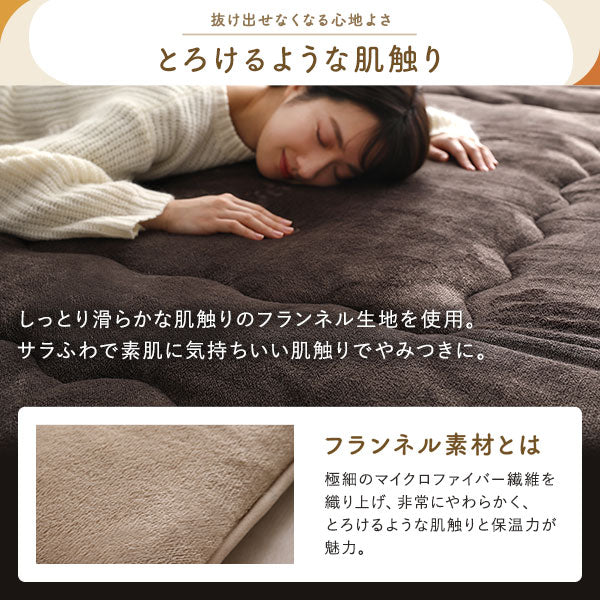 極厚フランネル こたつ敷き布団ラグ 約190×260cm グリーン - Image 5