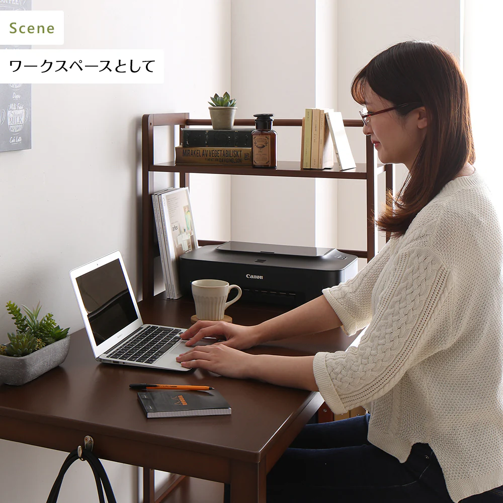 ラック一体型 スマートパソコンデスク ホワイトウォッシュ - Image 14