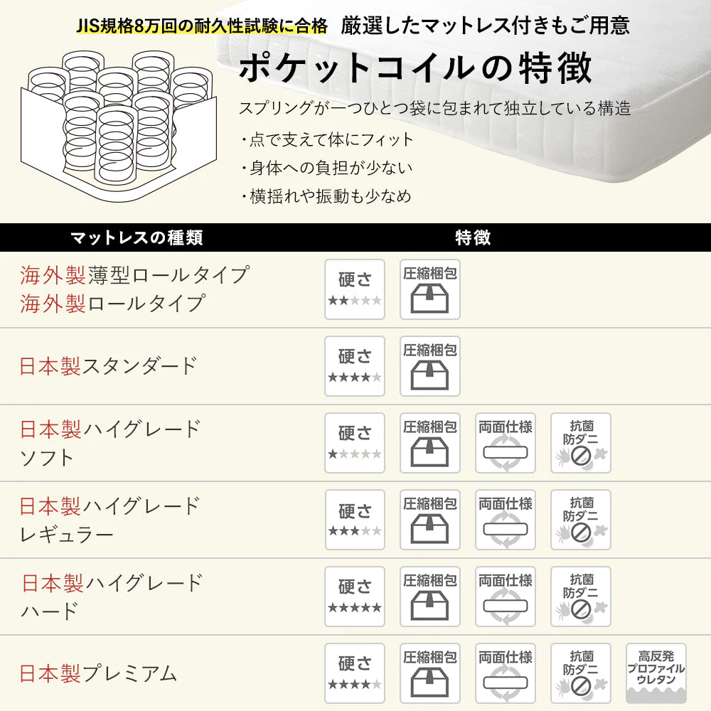 国産 収納付き デイベッド シングル ナチュラル - Image 8