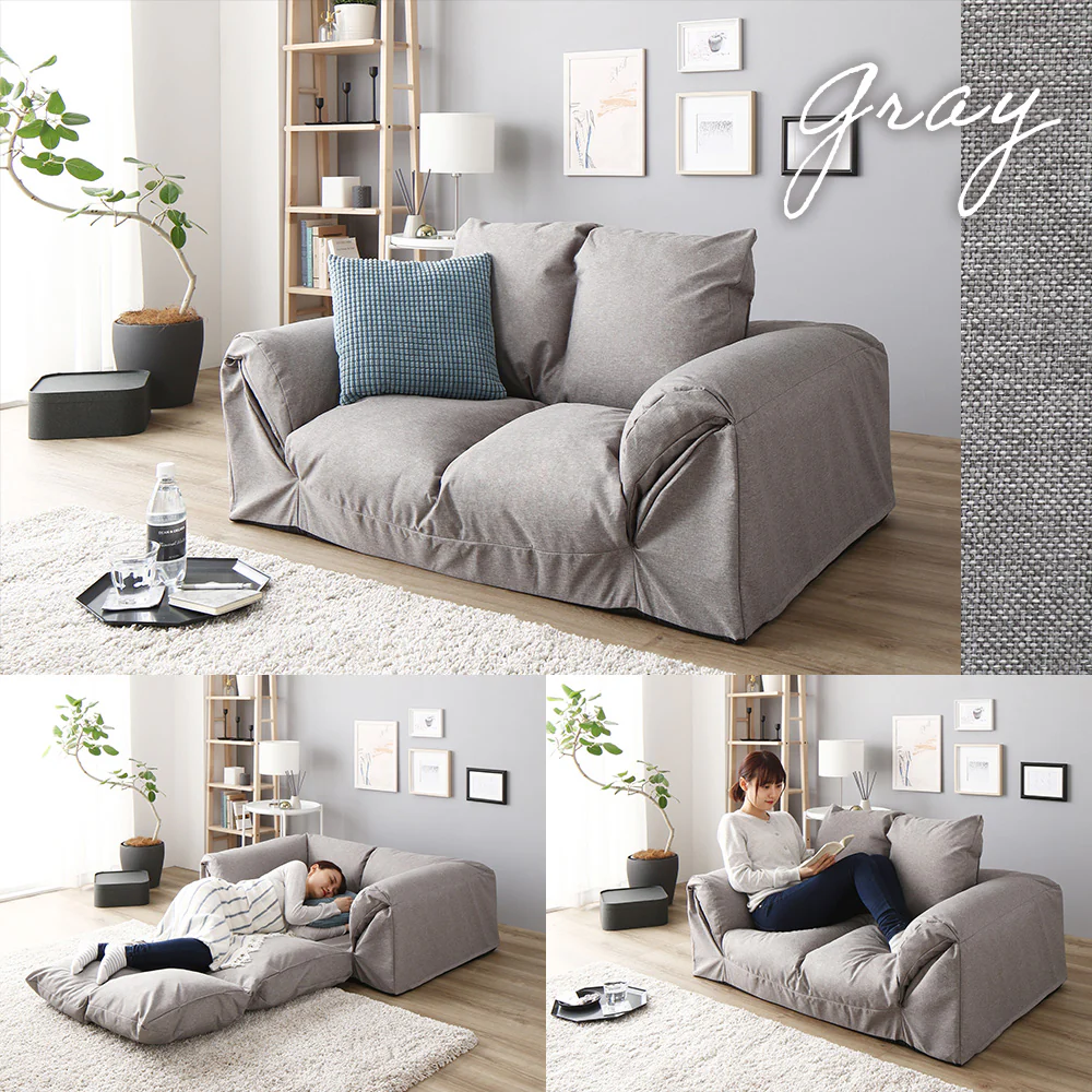 日本製 3WAYソファベッド グレー - Image 15