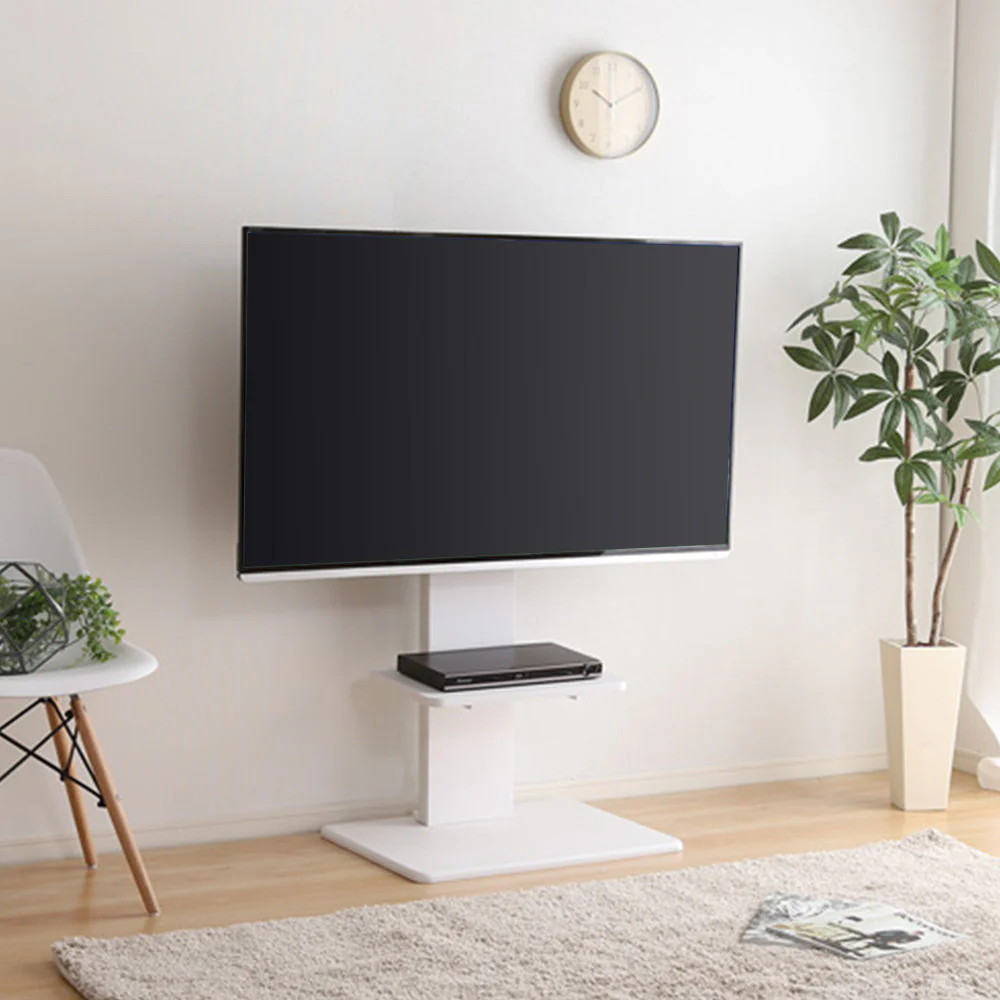 壁寄せTVスタンド(240度スイングタイプ) ロータイプ 棚付き ブラウン - Image 22