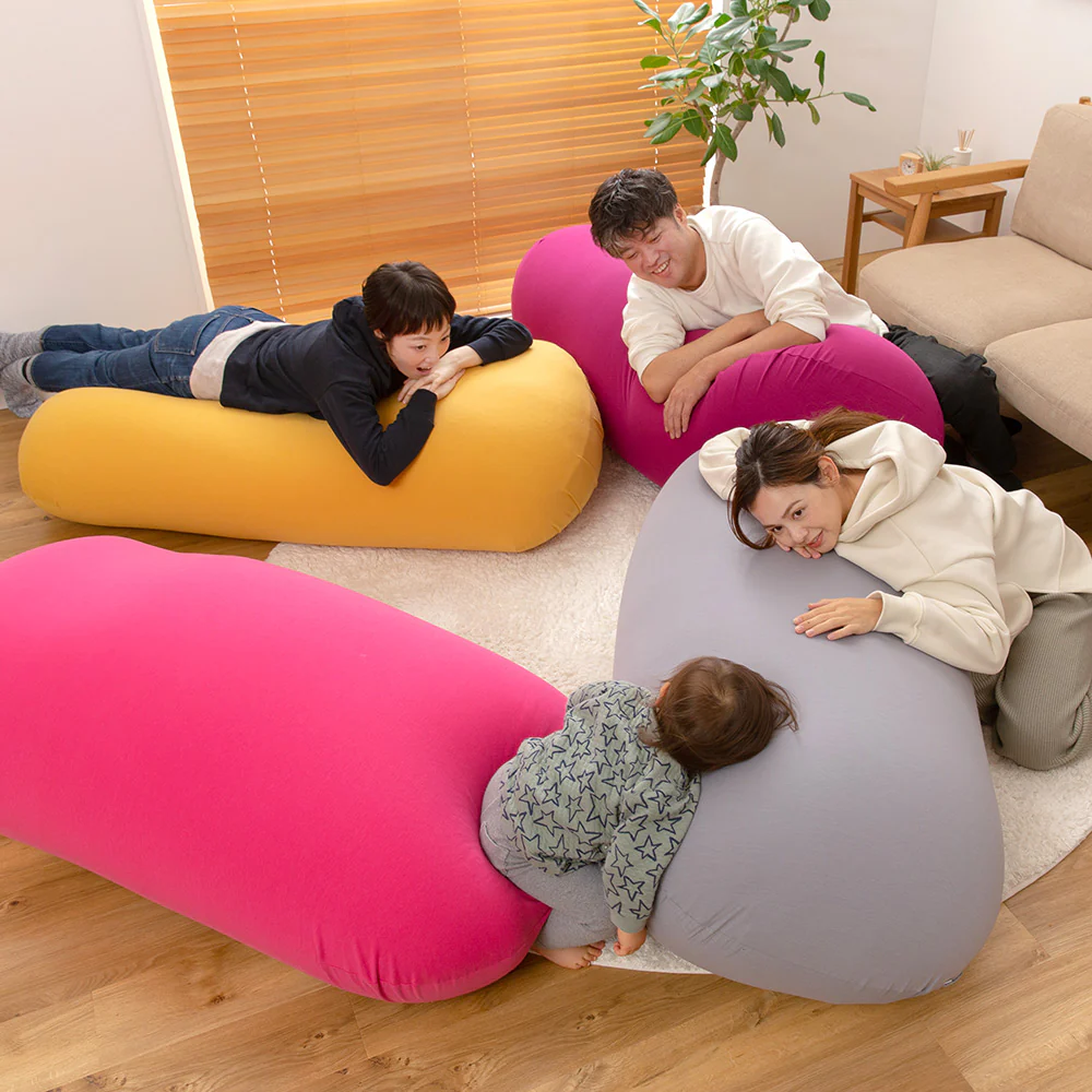日本製 おおきなビーズクッション グレー - Image 17