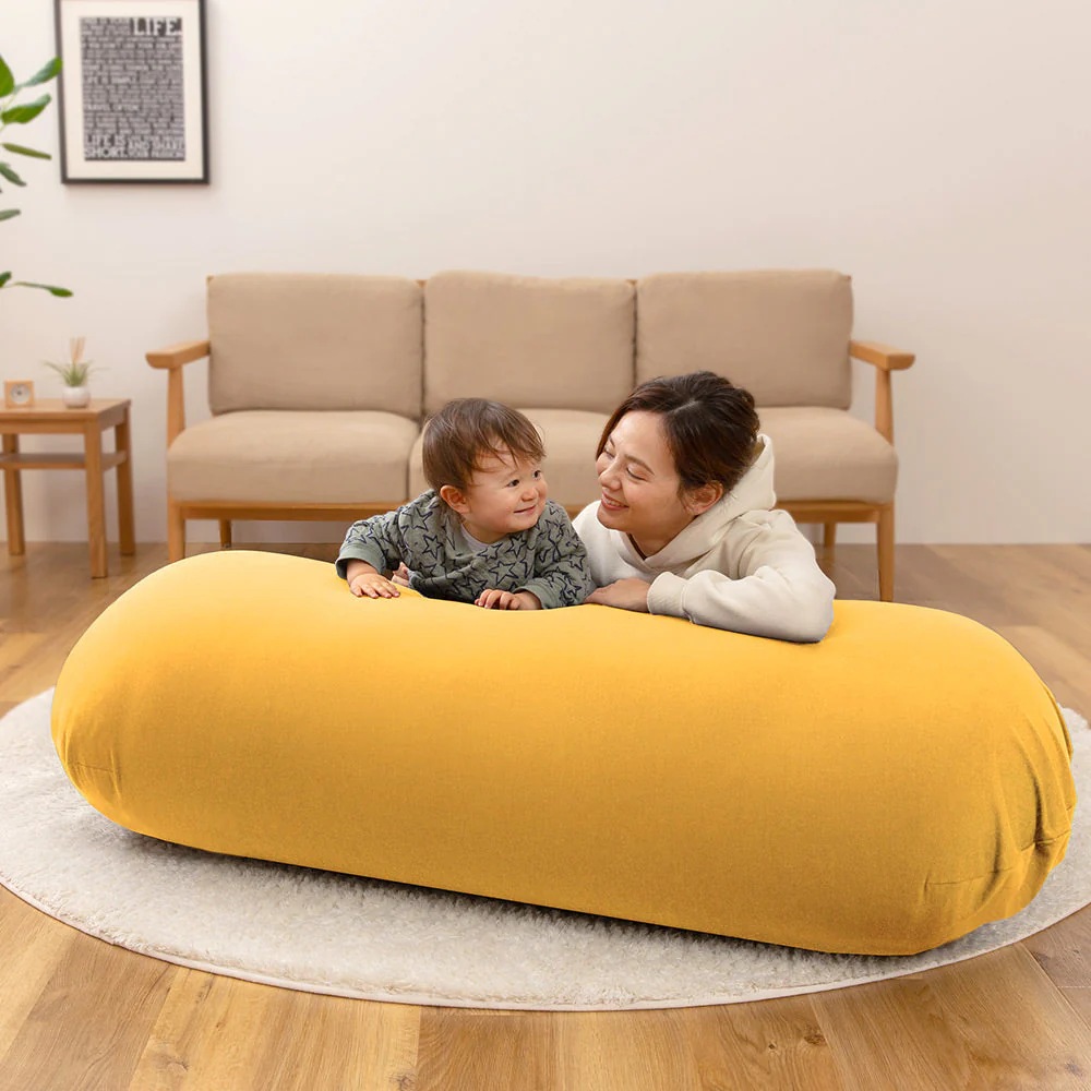 日本製 おおきなビーズクッション ネイビー - Image 4