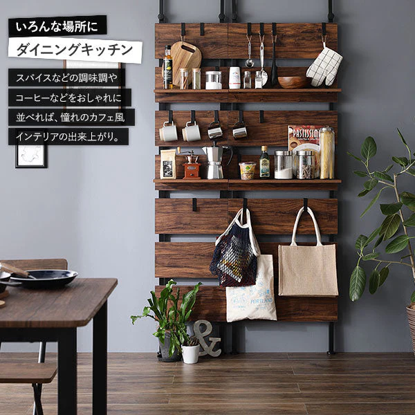 ウォールラック 突っ張り棚用 追加棚[幅60] ブラウン - Image 5