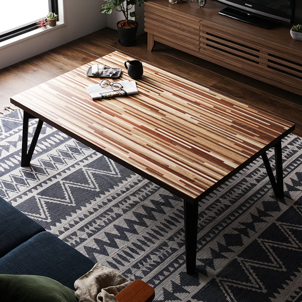 モザイク柄こたつテーブル 単品 120×75cm ナチュラル - Image 17