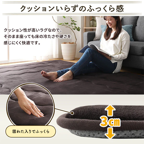 厚さ3センチ洗えるこたつ敷布団 正方形(220×220cm) - Image 5