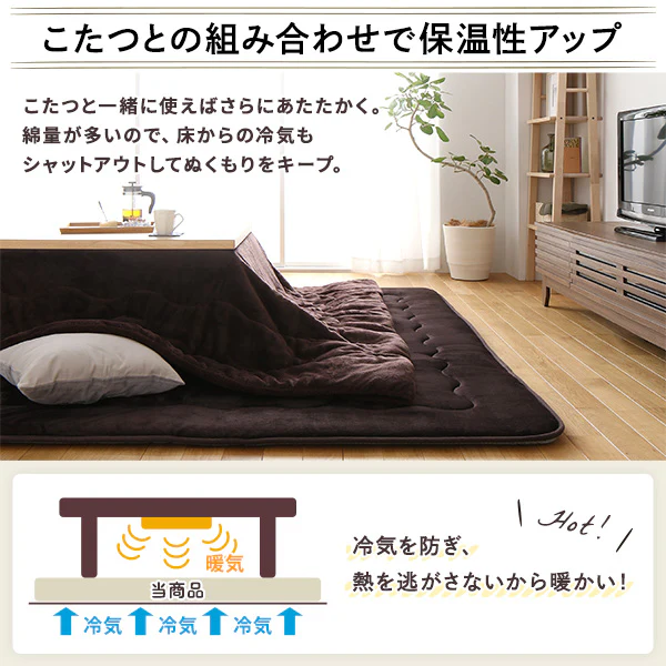 厚さ3センチ洗えるこたつ敷布団 正方形(220×220cm) - Image 8